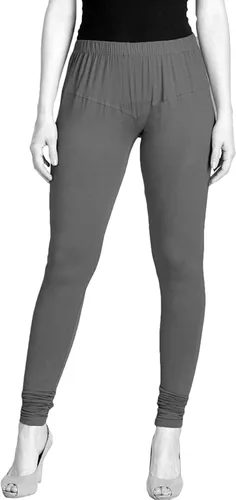Vista 2 de ladyline Leggings Churidar elásticos de algodón para mujer Extra largos de longitud completa de cintura alta Talla regular y grande Pantalones