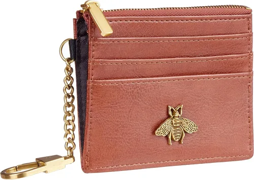 Vista 91 de SEAVILIA Tarjetero llavero cartera para mujer con ventana de identificación RFID monedero regalo abeja delgada minimalista pequeña cartera