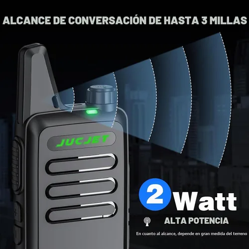 Vista 6 de Walkie Talkies F20 Compact FRS, paquete de 4 radios listos para usar T20-4 piezas