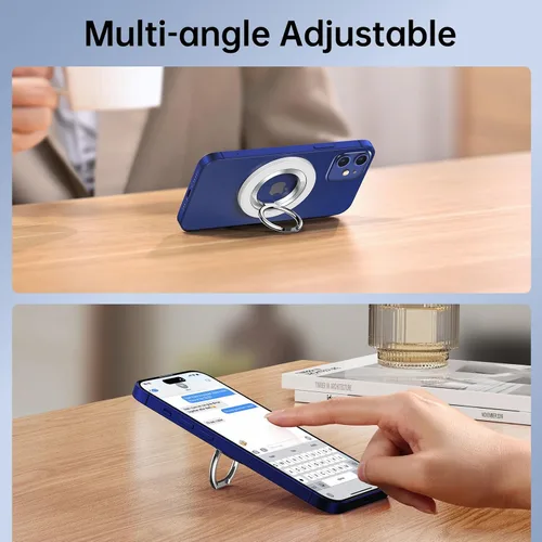 Vista 6 de SYNCWIRE Soporte de Anillo Magnético para Teléfono para MagSafe, Rotación de 360°, Soporte de Agarre para Teléfono Celular, Anillo para Dedo Atril