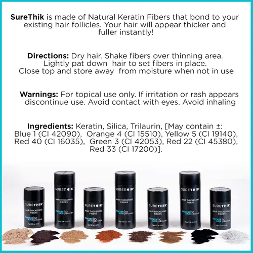 Vista 7 de SureThik Paquete de fibra espesante para el cabello de 0.53 oz (marrón claro) y spray de sujeción (3.4 oz)