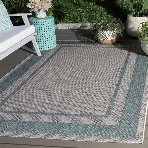 Vista 21 de SAFAVIEH Alfombra lavable al aire libre Courtyard Collection - 2'3" x 5', beige y negro, no desprende pelusa y fácil de limpiar, ideal para patio