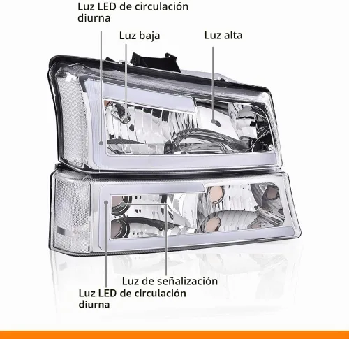 Vista 4 de G-PLUS Conjunto de faros LED, compatibles con Chevy Avalanche Silverado 1500 2500 3500 y HD 2003, 2004, 2005, 2006, faros delanteros