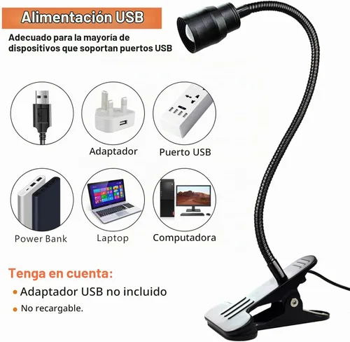 Vista 6 de YMCRLUX Luces de lectura LED con zoom para cabecera de cama, lámpara de foco con clip para escritorio, cama de dormitorio, luz de libro