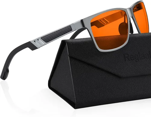 Vista 14 de Gafas de bloqueo de luz azul con marco de metal para hombres y mujeres