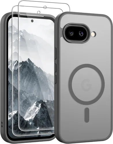 Vista 193 de Gritup Funda para Samsung Galaxy S23 con 2 protectores de pantalla (compatible con MagSafe) (protección de grado militar), delgada, translúcida Negro