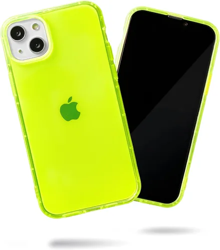 Vista 21 de SteepLab Neon Highlighter - Funda para iPhone 12 Pro Max, funda Grippy Jelly con bolsillos protectores de aire (amarillo neón llamativo)