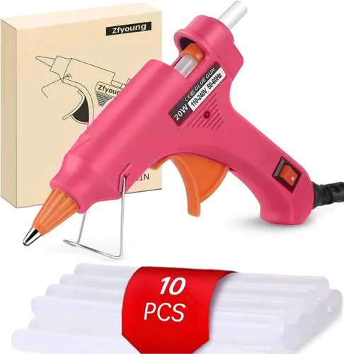 Vista 8 de Mini pistola de pegamento caliente 10 unids pegamento palo pistola de pegamento caliente conjunto para reparación rápida artista DIY arte hogar 20w