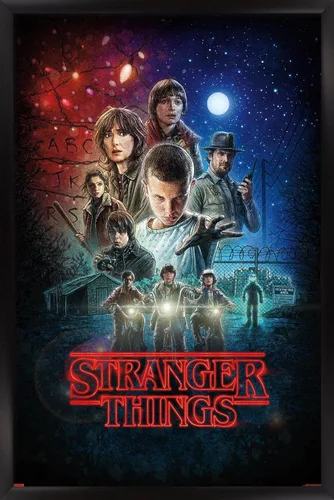 Vista 6 de Trends International Netflix Stranger Things - Póster de pared de una hoja, 14.725 x 22.375 pulgadas, versión enmarcada de madera de granero