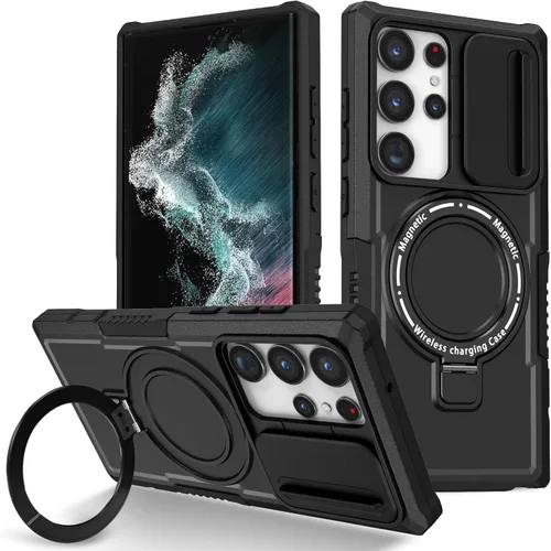 Vista 80 de Funda magnética para Samsung Galaxy Note 20 Ultra, soporte para teléfono, funda protectora mate a prueba de golpes, funda protectora para teléfono