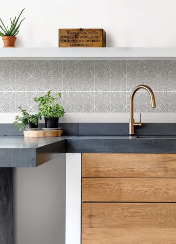 Vista 3 de Wall Pops WPBS4648 Dawson - Calcomanías de pared, color gris