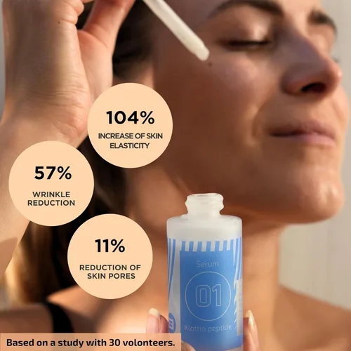 Vista 2 de EiE 01 Klotho Peptides Serum para la cara hidratante peptídico suero facial para mujeres, antienvejecimiento, mejora las arrugas, elasticidad
