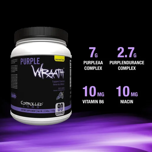 Vista 3 de CONTROLLED LABS Purple Wraath 90 Porción de uva jugosa, 2.5 libras