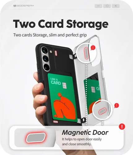 Vista 408 de GOOSPERY Parachoques magnético para puerta compatible con Galaxy S9 Plus, tarjetero tipo billetera con cierre automático por iman, funda protectora