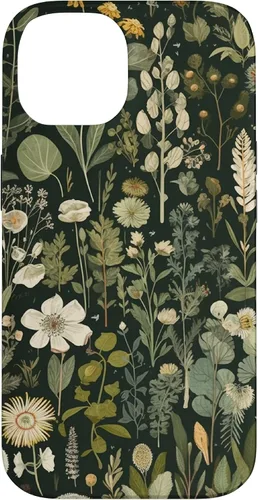 Vista 4 de Olive Green Boho Botanical Wildflowers Funda para iPhone 17