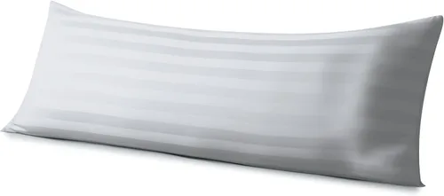 Vista 28 de Juego de 2 protectores de almohada de algodón egipcio 100%, tejido satinado de 400 hilos, protectores de almohada estilo cremallera de fácil cuidado