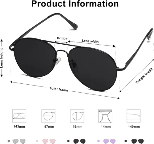 Vista 4 de SOJOS Trendy Aviator Sunglasses for Women and Men