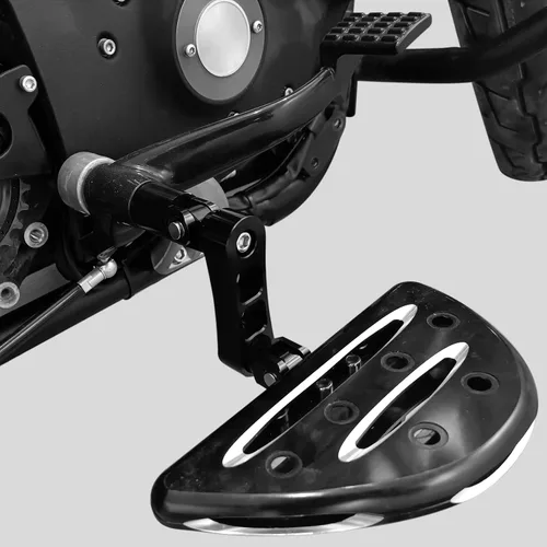 Vista 2 de Estriberas Ajustables para Carretera Clavijas de Montaje Masculino Soporte de Extensiones con Abrazadera Compatible con Harley Sportster Dyna