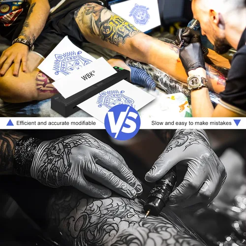 Vista 5 de wbk Impresora de plantillas de tatuajes, 2026 nueva impresora térmica portátil inalámbrica Bluetooth sin tinta para tatuajes principiantes
