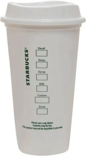 Vista 7 de Starbucks Juego de 5 vasos reutilizables de 16 onzas para bebidas calientes con tapa