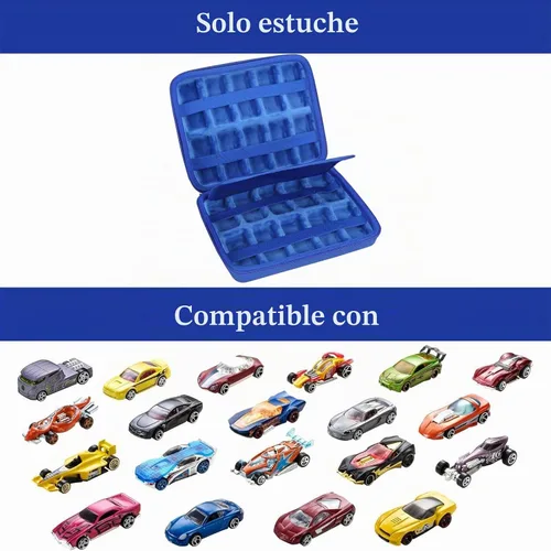 Vista 7 de Mchoi Funda de transporte a prueba de golpes para Hot Wheels 20 coches, solo funda (todo azul)