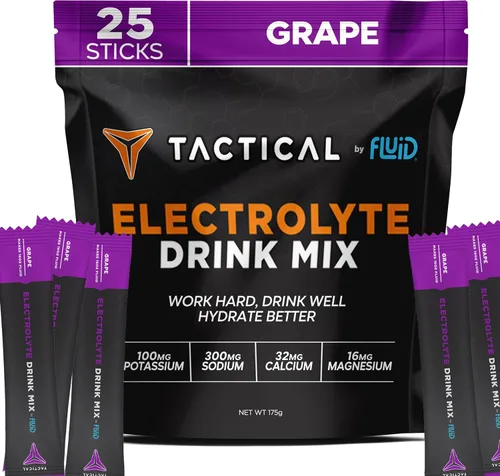 Vista 12 de Fluid Tactical - Polvo de electrolitos de 25 unidades Ponche de frutas Mezcla de bebida lista para viajar Rehidratación extrema