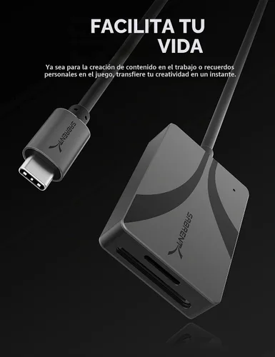 Vista 2 de SABRENT USB-C Card Reader, Dual-Slot UHS-II SD & microSD (CR-CSDM)