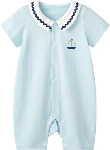 Vista 10 de pureborn Mameluco náutico de una pieza para bebés, niños y niñas, conjunto de playa, ropa de verano de 0 a 24 meses All Star