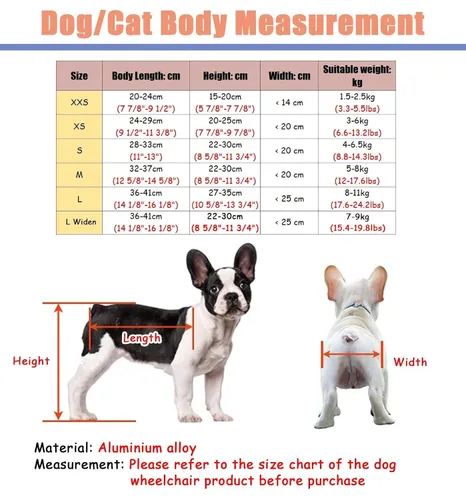 Vista 8 de Adjustable 4-Wheel Dog Wheelchair for Small to Medium Dogs, Full Support Mobility Cart for Disabled Pets, Front & Back Leg Aid Trolley for Crippled