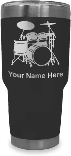 Vista 32 de LaserGram Vaso aislado al vacío de 20 onzas, juego de batería, grabado personalizado incluido (negro)