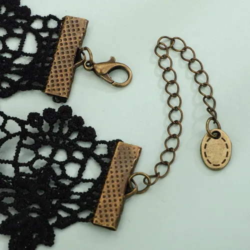 Vista 7 de Elegante gótico gótico steampunk encaje negro camafeo púrpura flor colgante victoriano tatuaje gargantilla dama camafeo collar para mujeres niñas