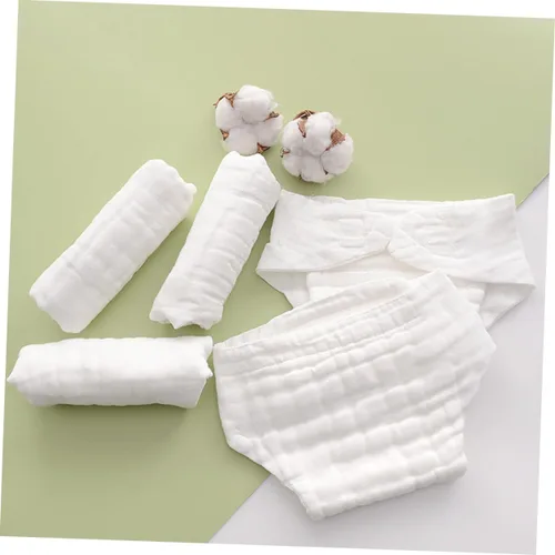 Vista 4 de Didiseaon 5 fundas de pañales reutilizables de algodón para recién nacidos y niños pequeños, lavables y transpirables para niños y niñas