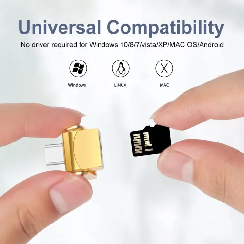 Vista 7 de BorlterClamp - Lector de tarjetas Micro SD, USB C a Micro SD/TF, lector de tarjetas de memoria USB C a Micro SD/TF, compatible con MacBook