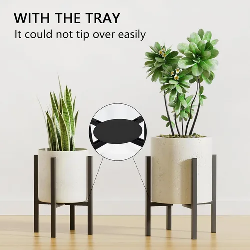 Vista 5 de Linpla Soporte de Metal Ajustable para Plantas de Interior y Exterior - Se Adapta a Macetas de 8 a 12 Pulgadas - Soporte para Macetas Moderno