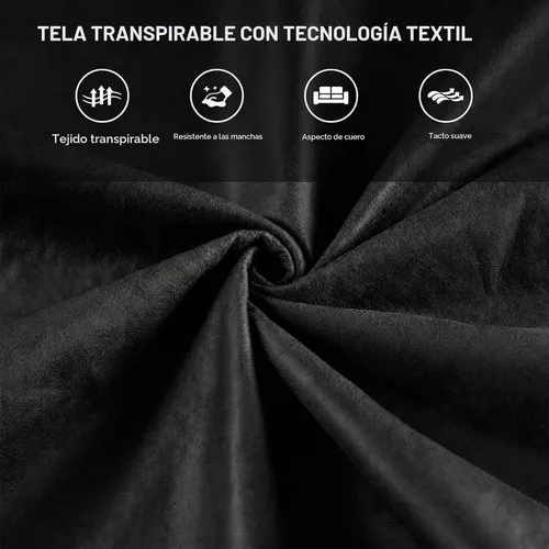 Vista 7 de HIFIT Sofá biplaza de 57 pulgadas, sofá de cuero sintético moderno de Negro