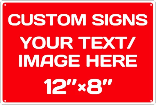 Vista 40 de Letreros metálicos personalizados de aluminio resistentes a la intemperie, texto e imagen personalizados, varios tamaños, peligro, jardín, puerta
