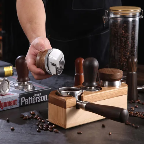 Vista 3 de Distribuidor de café de 51 mm, herramienta de distribución de espresso, manipulador de espresso nivelador de profundidad ajustable con mango