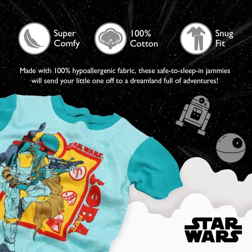 Vista 3 de Star Wars Conjunto de pijama de algodón ajustado de 2 piezas para niño