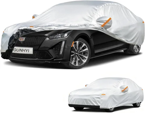 Vista 84 de GUNHYI - Funda de automóvil de 6 capas para Tesla Model 3 (2017-2025), impermeable para todo tipo de clima, protección UV contra la nieve, el sol