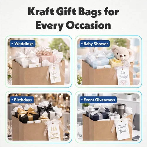 Vista 4 de DURO Bolsa Super Royal Dubl Life Bolsa de compras 65# Kraft reciclado FSC (200 bolsas.)