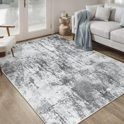 Vista 39 de Ciicool Alfombra moderna abstracta de 2 x 3 pulgadas, lavable, pequeña, antideslizante, de pelo bajo, alfombra de entrada plegable para cocina