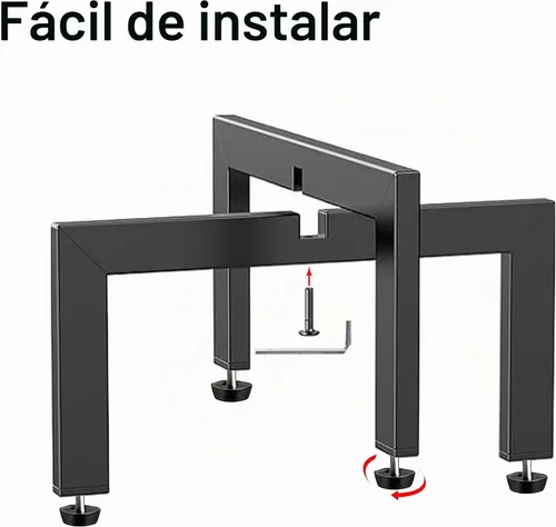 Vista 5 de Soporte para plantas de interior, soporte de metal resistente con forma de cruz con patas ajustables para suelos irregulares, fácil montaje