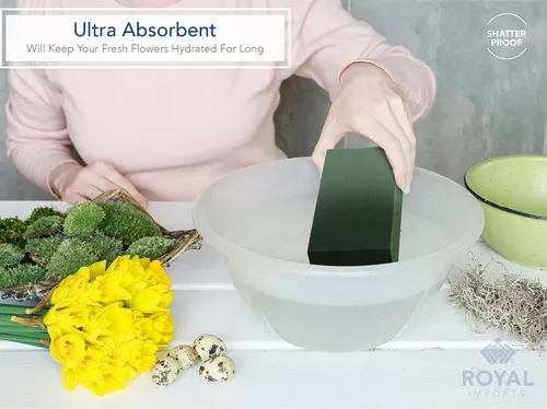 Vista 7 de Paquete de 2 bloques de espuma floral (9 x 4.3 x 3.1 pulgadas) para arreglos florales, espuma de floristería húmeda y seca para flores frescas