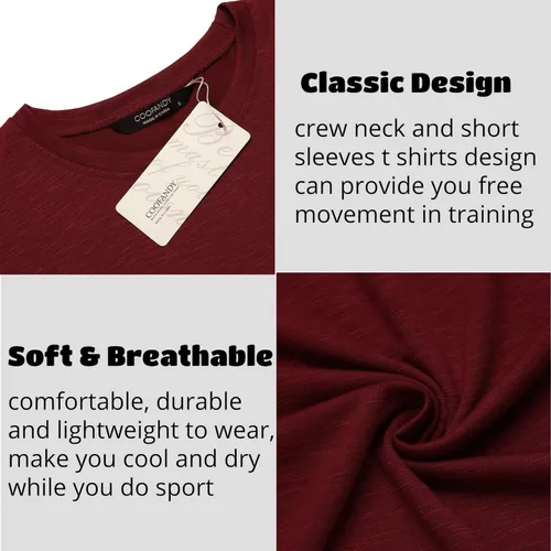 Vista 5 de COOFANDY Camiseta de entrenamiento muscular para hombre, camiseta de manga corta para gimnasio, culturismo, moda