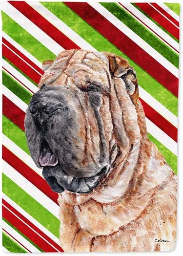 Vista 15 de Caroline's Treasures SC9334GF - Bandera decorativa para jardín, diseño de bastón de caramelo inglés, diseño de bulldog inglés, tamaño jardín