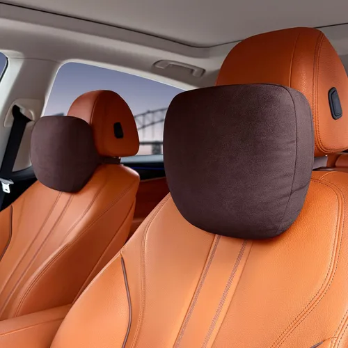 Vista 14 de 2 piezas de almohada de cuello para coche para reposacabezas, cojines de apoyo para asientos de conducción, microfibra de terciopelo, poliéster