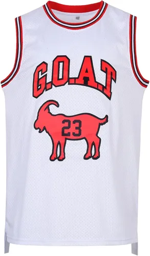 Vista 2 de Camiseta de baloncesto juvenil de cabra clásica 23 hiphop, fiesta temática, camisas de regalo para niños, bordado para fanáticos del baloncesto