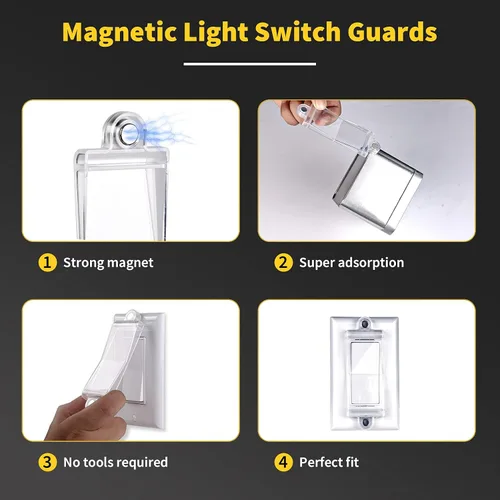 Vista 2 de PSZEZNZ - Cubierta protectora para interruptor de luz, cubiertas de salida de interruptor de luz para interruptores de pared modernos y planos