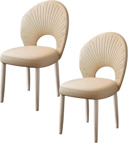Vista 25 de JKGHK Dining Chairs, Leather Kitchen Chairs, Upholstered Armless Dining Room Chair, Accent Living Room Side Chair with High Backrest, for Cafe Black