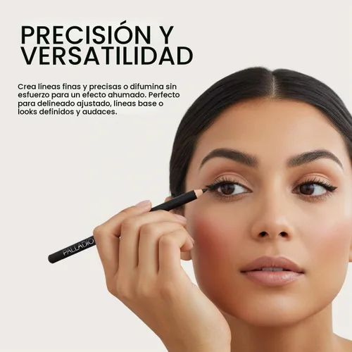 Vista 11 de Palladio Lápiz delineador de ojos de madera, forma de lápiz fina, fácil aplicación, fórmula firme pero suave, ojos perfectamente delineados Marrón